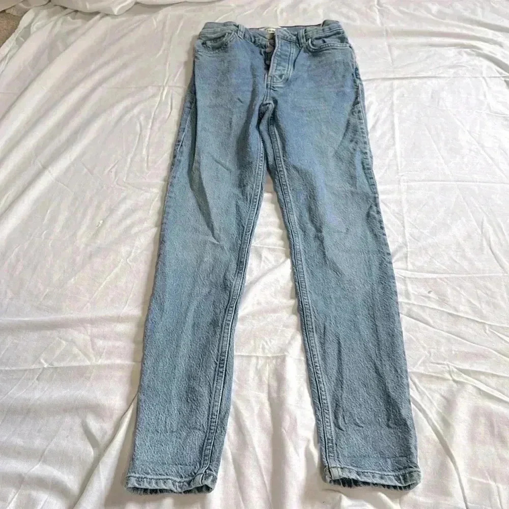Reformation Maya Wash High Rise Button Fly Stone Washed Skinny Jeans Size 24